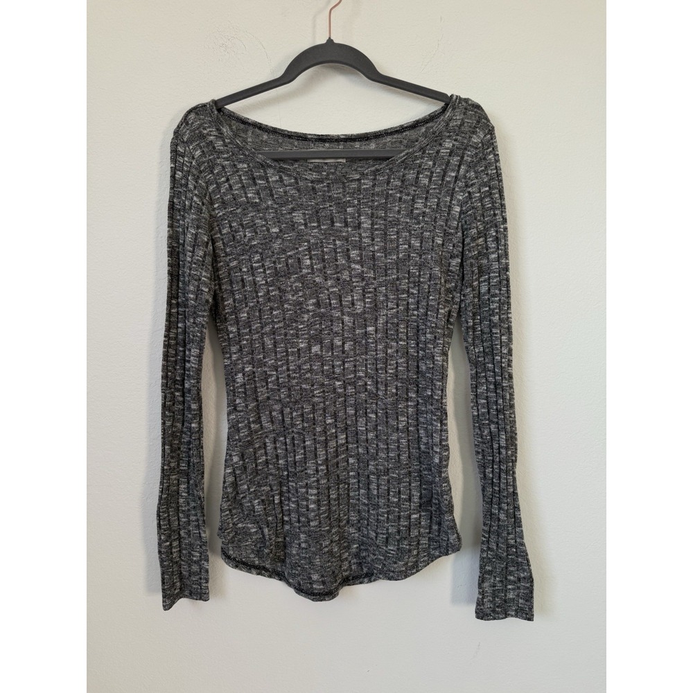 Abercrombie & Fitch Top Womens Small Gray Long Sleeve Knit Shirt Casual Y2K